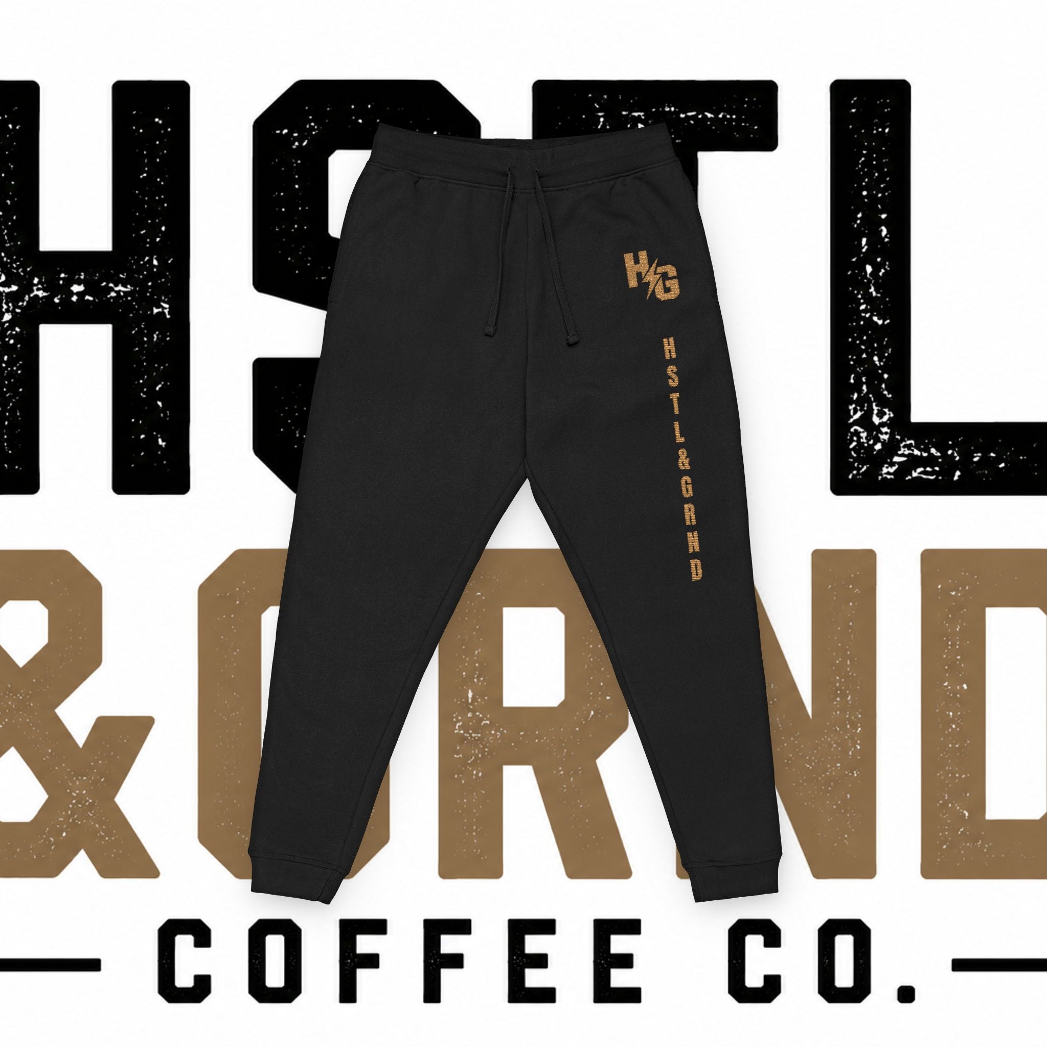 Hustle & Grind Coffee Co. Embroidered Joggers